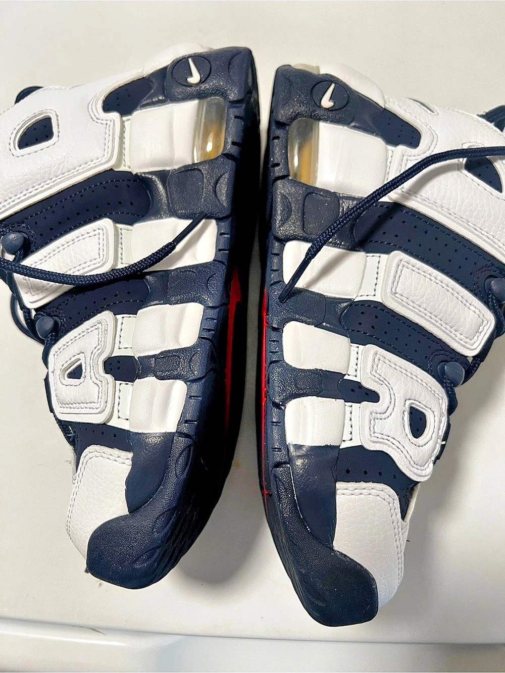Nike Air More Uptempo Kids High-Top Sneakers White & Blue - Picture 2 of 7